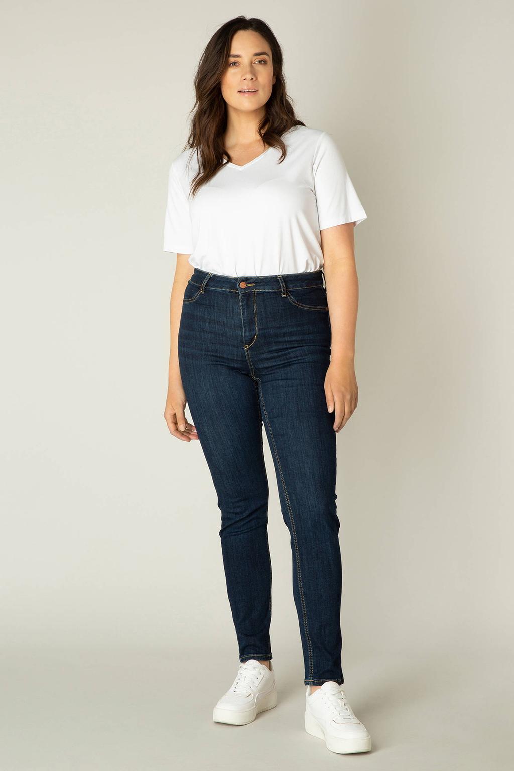 Base Level Curvy high waist skinny jeans Faya dark denim