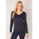 Base Level fijngebreide basic trui Yola donkerblauw