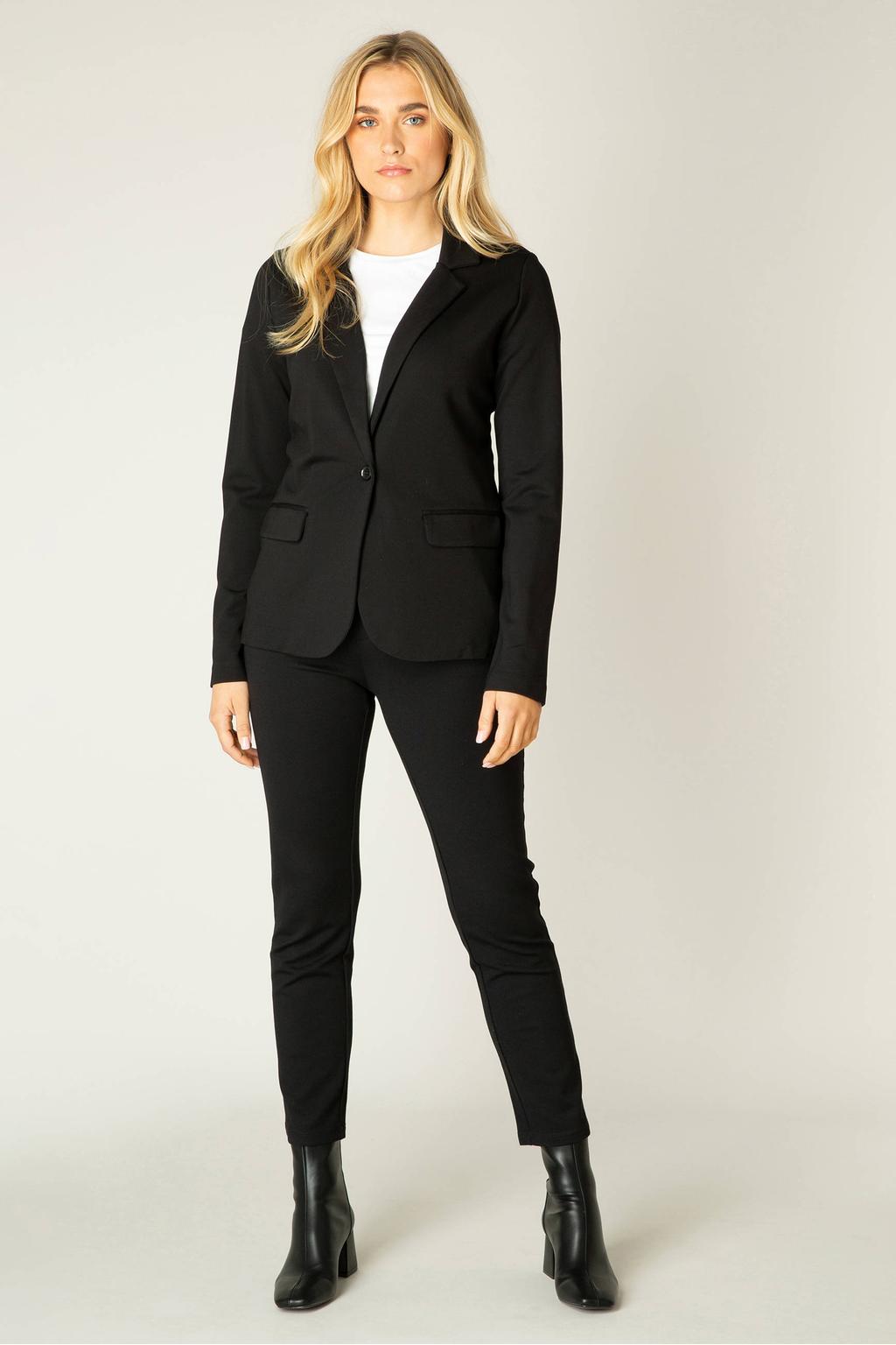 Base Level ongevoerde blazer Yolie zwart