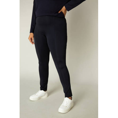 Base Level Curvy high waist skinny tregging Ada donkerblauw afbeelding