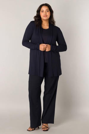 fijngebreid vest Ayla donkerblauw