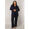 Base Level Curvy fijngebreid vest Ayla donkerblauw