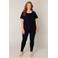 Base Level Curvy top Yoni met plooien donkerblauw