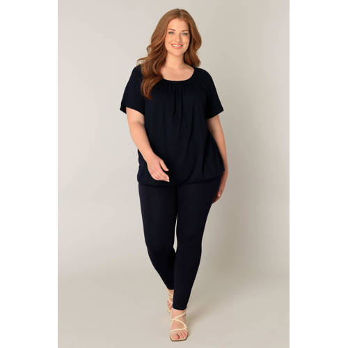 Base Level Curvy top Yoni met plooien donkerblauw afbeelding