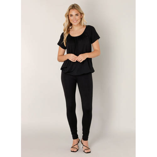 Base Level basic T-shirt Yona met plooien zwart afbeelding