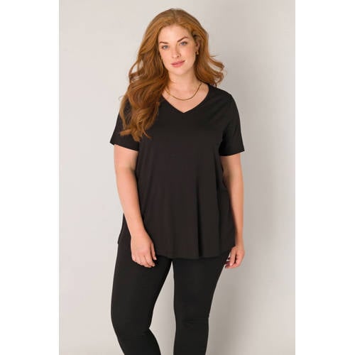 Base Level Curvy basic T-shirt Alba zwart afbeelding