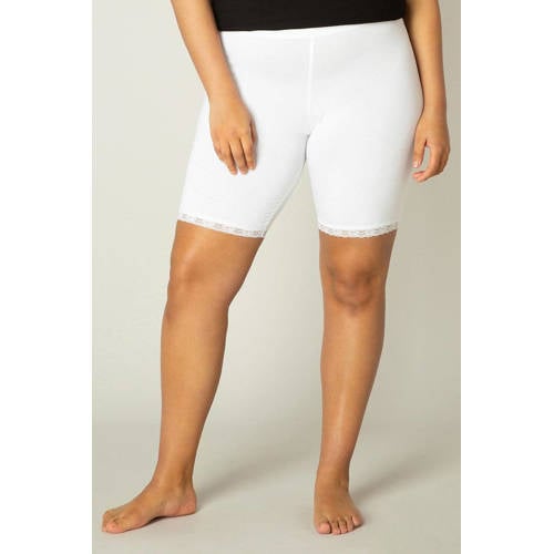 Base Level Curvy basis korte legging Ava wit afbeelding