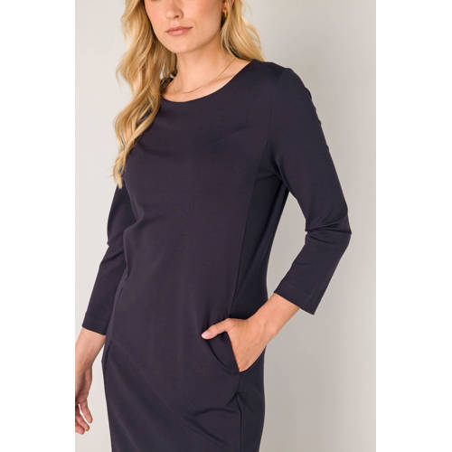 Base Level jurk Ylona 3/4 mouw donkerblauw afbeelding