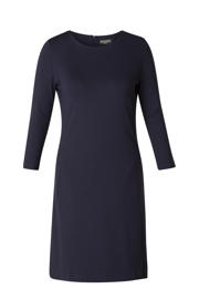 thumbnail: Base Level jurk Ylona 3/4 mouw donkerblauw