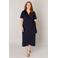 Base Level Curvy jersey overslagjurk Abbie donkerblauw