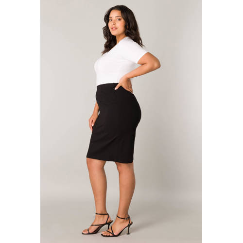 Base Level Curvy rok Amily zwart afbeelding