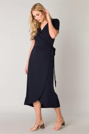 jersey wikkeljurk Yvie donkerblauw