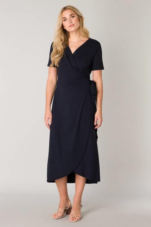 jersey wikkeljurk Yvie donkerblauw