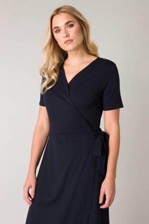 jersey wikkeljurk Yvie donkerblauw