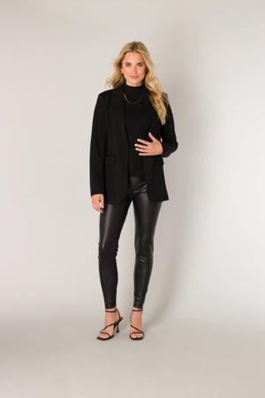 imitatieleren slim fit legging Ysabel zwart