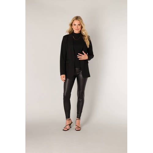 Base Level imitatieleren slim fit legging Ysabel zwart afbeelding