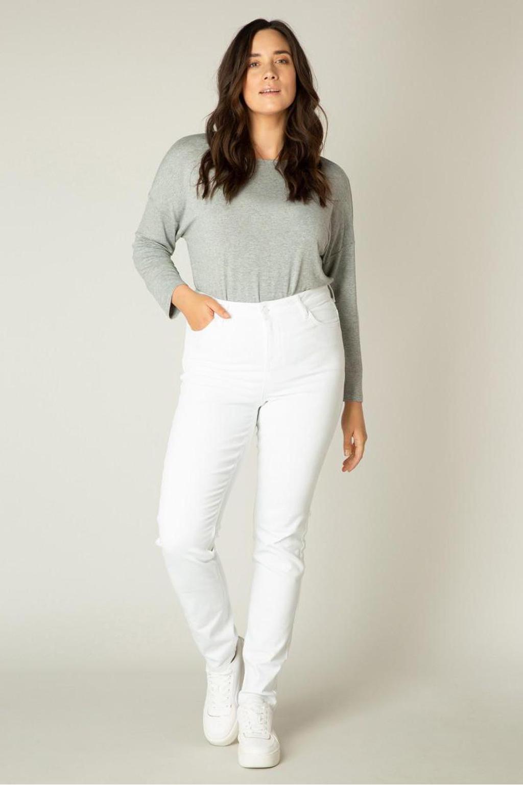 Base Level Curvy slim fit jeans Mella wit