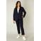 Base Level Curvy ongevoerde blazer Aya donkerblauw