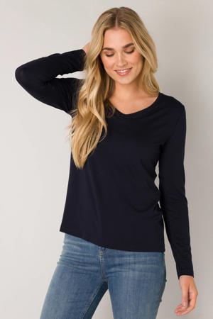 basic longsleeve Yare donkerblauw