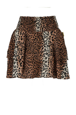 rok Qarina met panterprint bruin/zwart