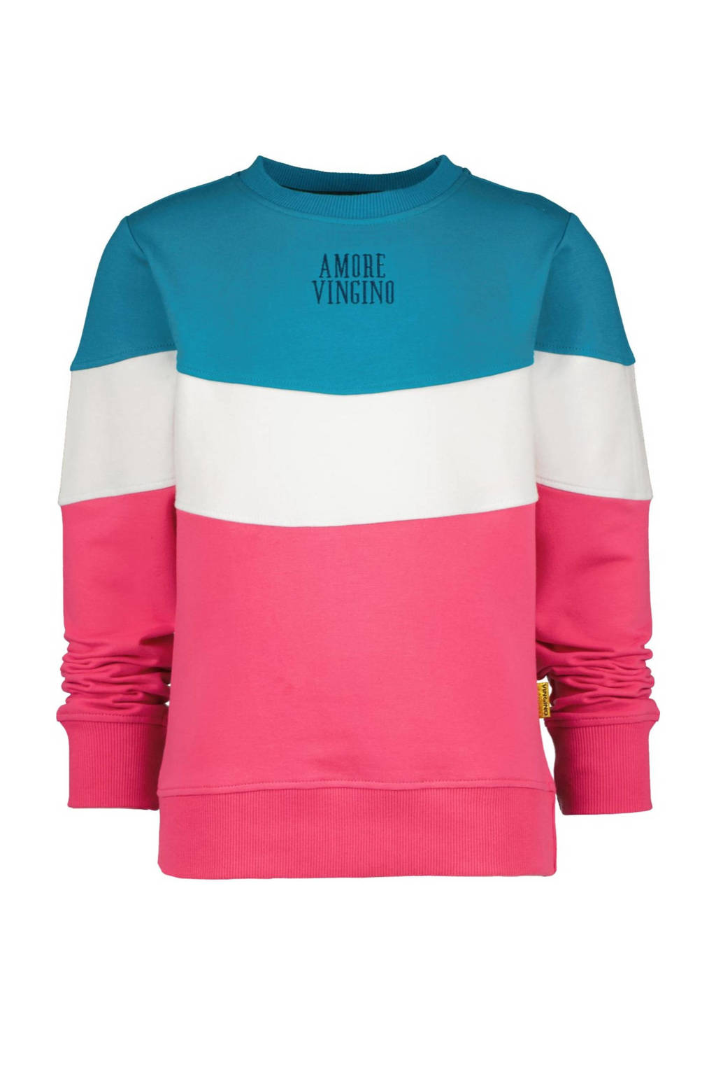 Vingino sweater Narine felroze/blauw/wit