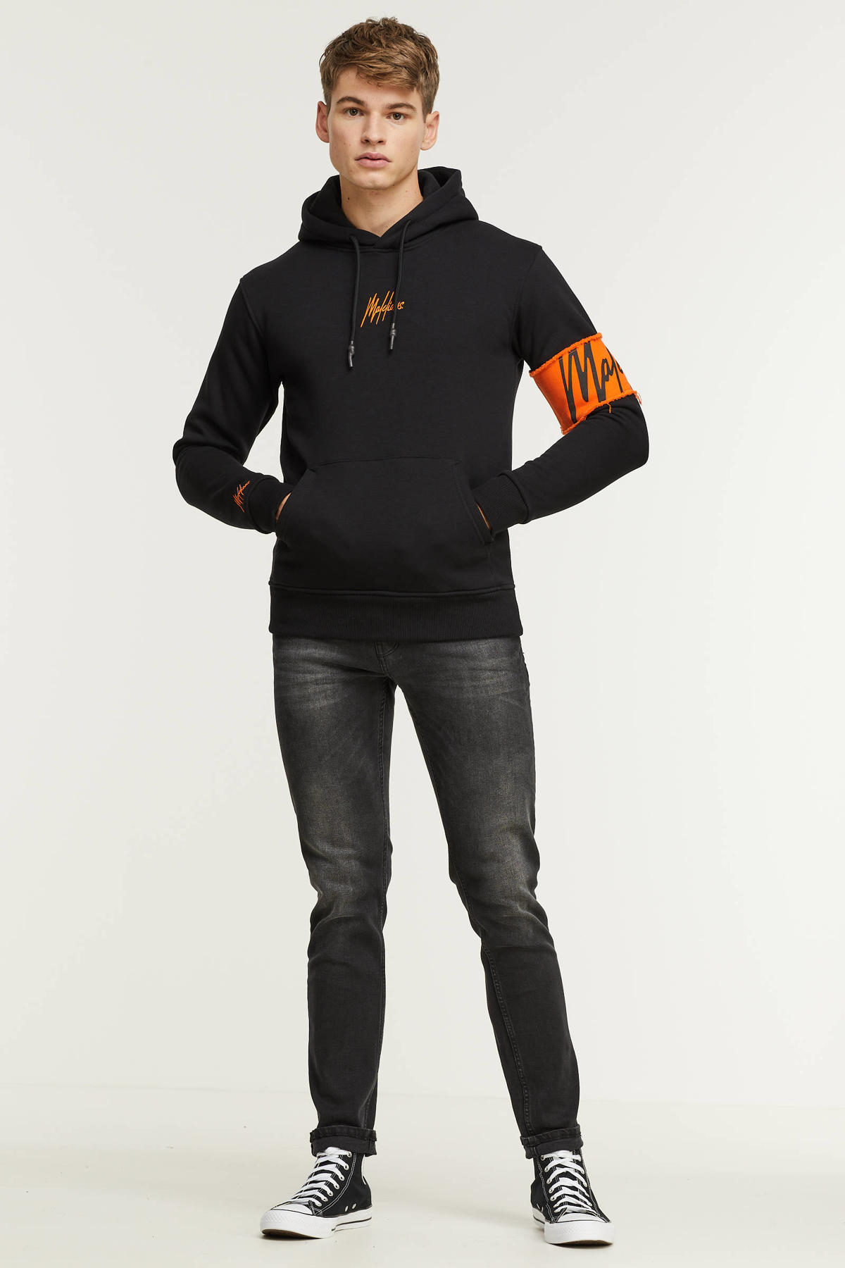 luchthaven Chinese kool Het begin Malelions hoodie Captain met logo black/orange | wehkamp