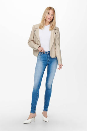 imitatieleren bikerjack ONLGEMMA beige