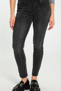 Grijs en zwarte dames Cassis slim fit jeans donker van stretchdenim met regular waist