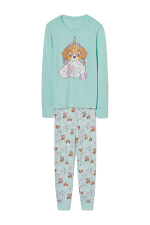 pyjama met all over print lichtgroen