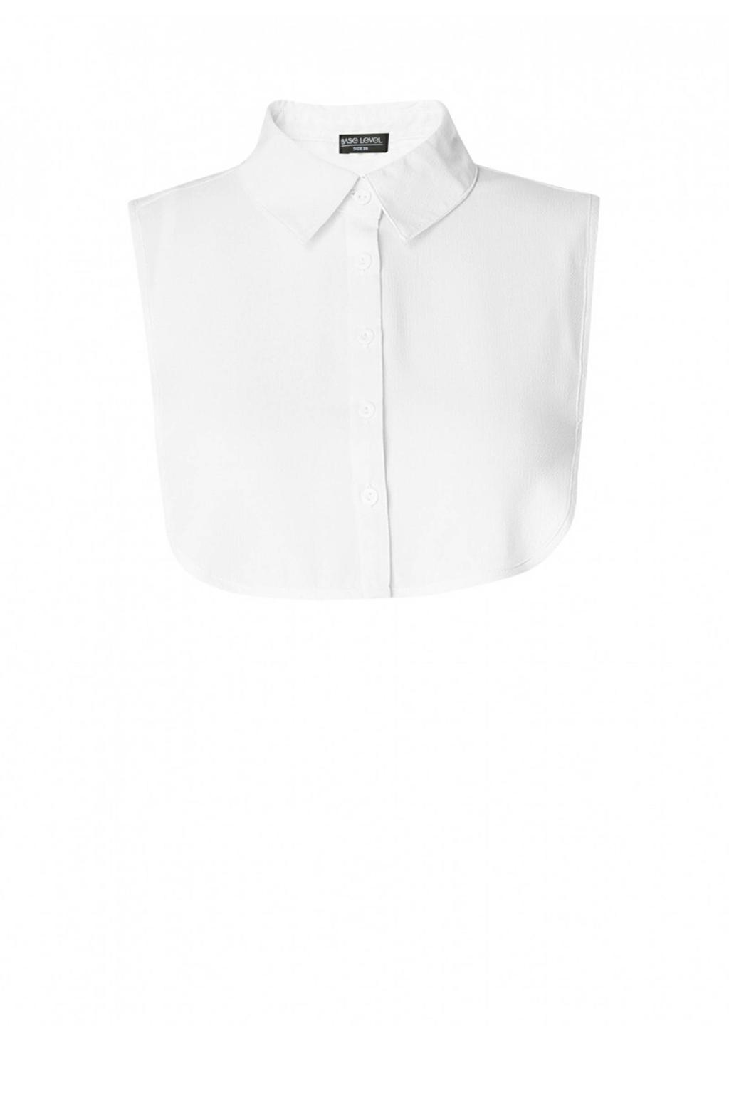 Witte dames Base Level Curvy losse kraag Yolina van stretchkatoen met effen