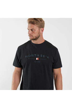 North 56.4 regular fit T-shirt Plus Size met logo zwart