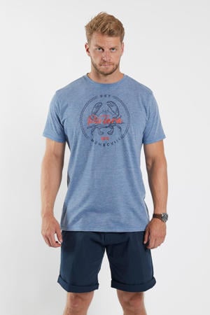 North 56.4 T-shirt Plus Size met printopdruk blue melange