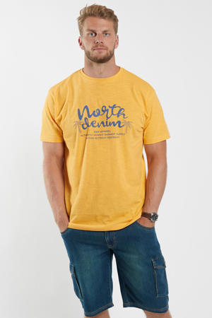 regular fit T-shirt Plus Size met printopdruk yellow