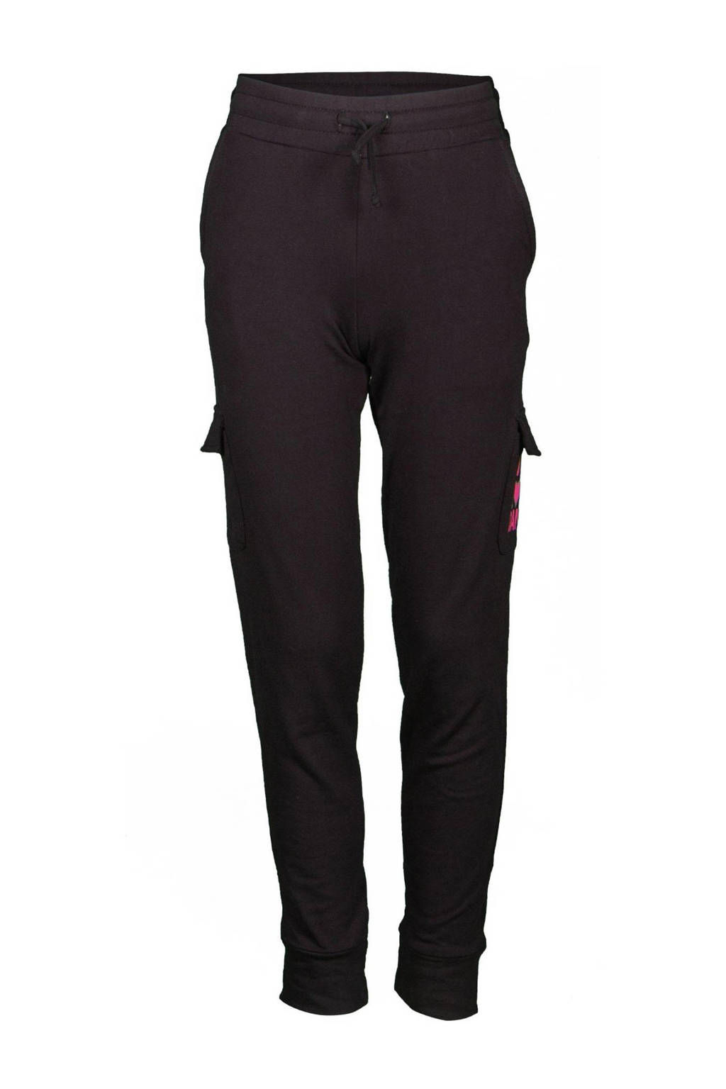 Zwarte meisjes Papillon joggingbroek van katoen met regular waist en elastische tailleband met koord