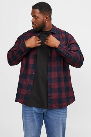 geruit regular fit overhemd JJEGINGHAM Plus Size port royale