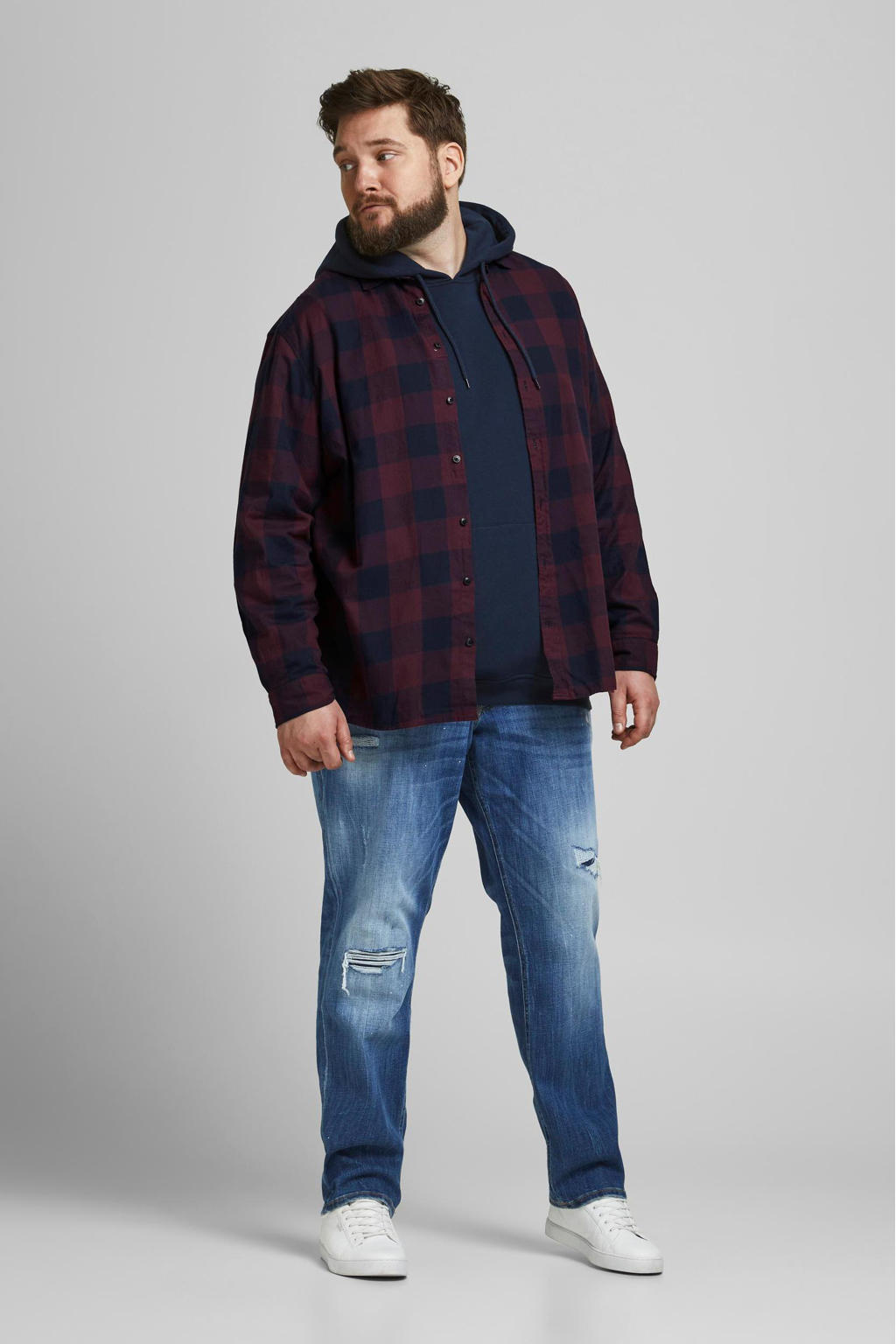 JACK & JONES Gingham geruit herenoverhemd, Dusty Olive, 8XL JACK & JONES Gingham geruit herenoverhemd, Dusty Olive, 8XL