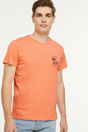 T-shirt TARRAN  met printopdruk peach