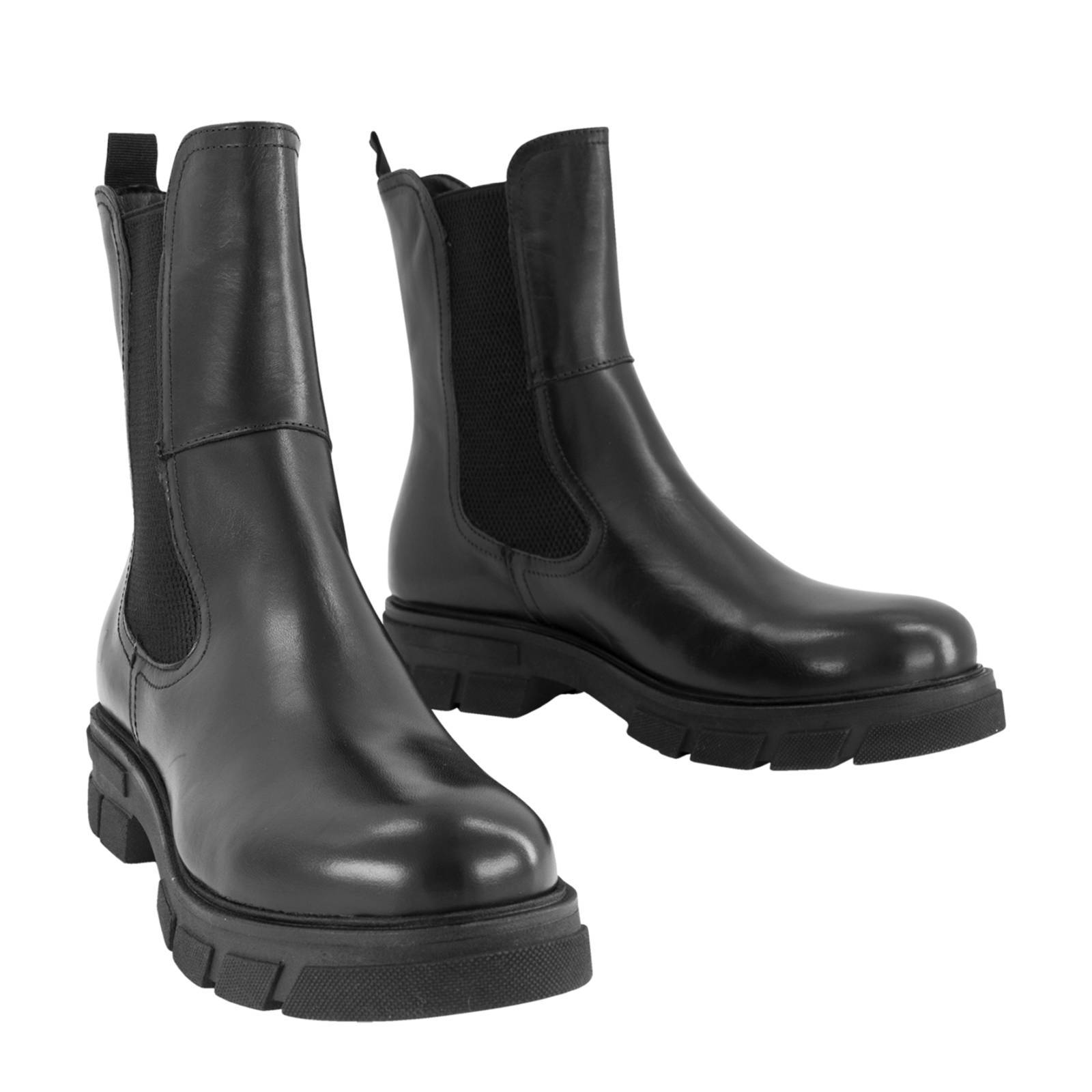 Oxmox leren chelsea boots zwart | wehkamp