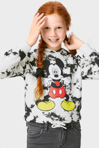 Witte meisjes Disney @ C&A tie-dye Mickey Mouse hoodie + scrunchie van sweat materiaal met lange mouwen en capuchon