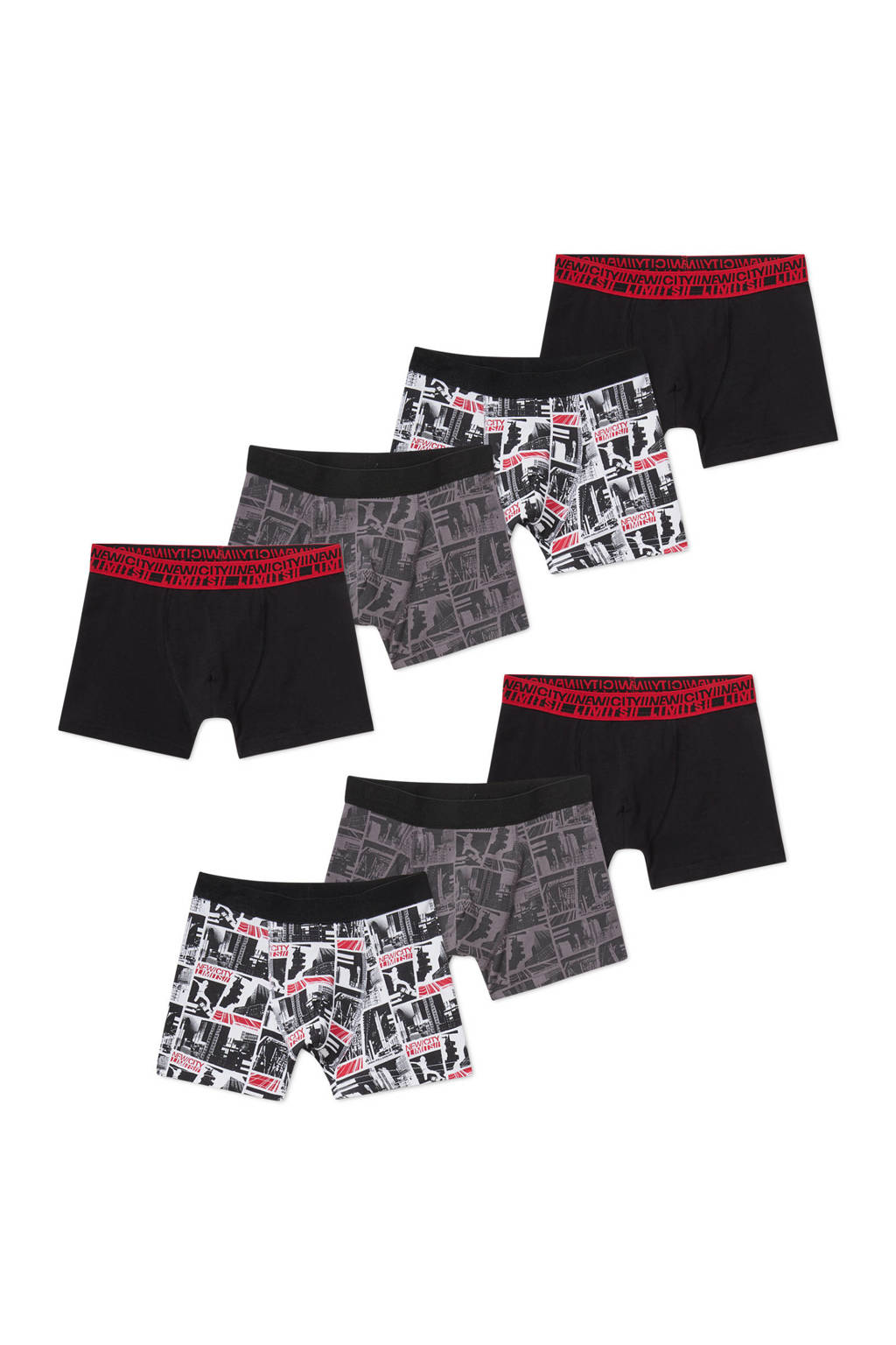 C&A boxershort - set van 7 zwart/grijs/multi, Zwart/grijs/multi