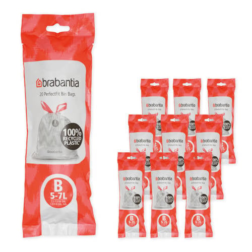 Brabantia PerfectFit Vuilniszakken - 5 l - Code B - 10 rollen x 20 stuks afbeelding