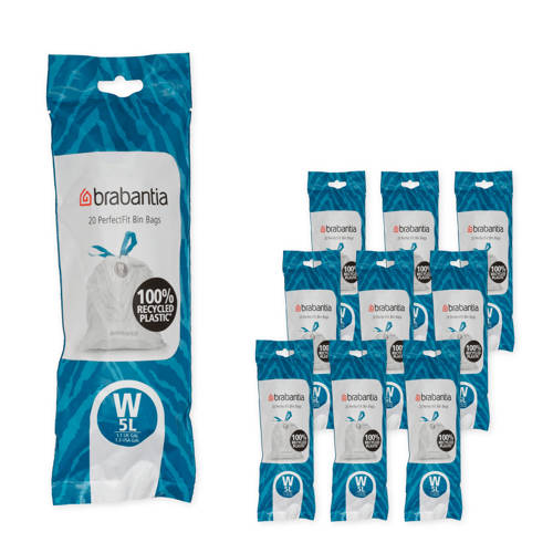 Brabantia PerfectFit Vuilniszakken - 5 l - Code W - 10 rollen x 20 stuks afbeelding