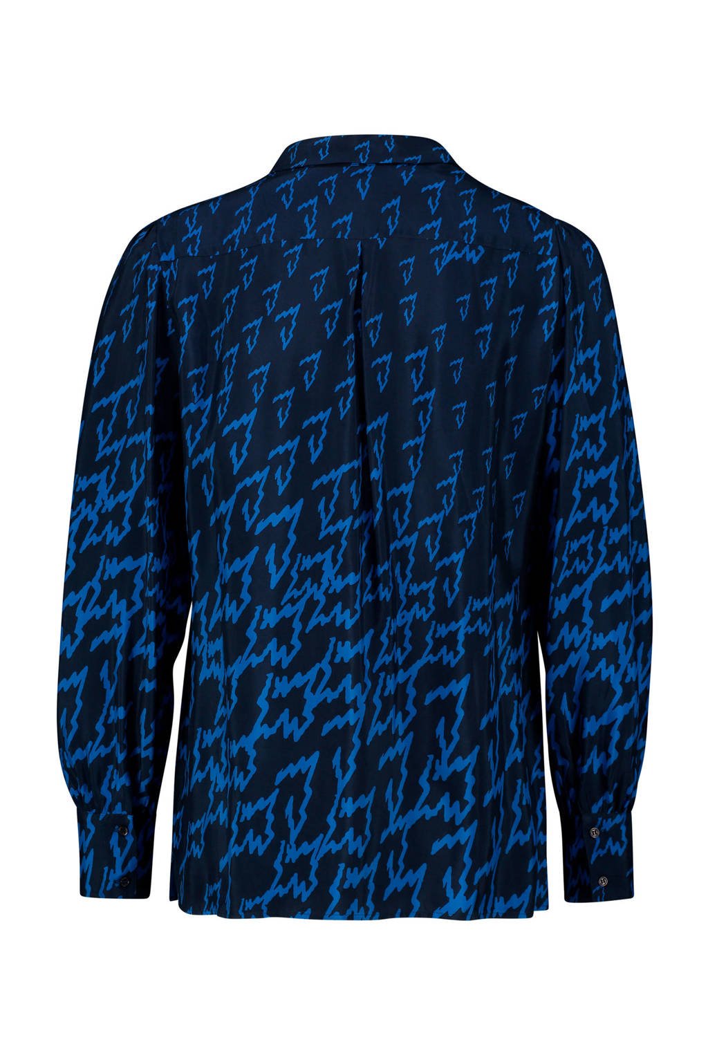Vroegst medeklinker Ewell Expresso blouse met all over print zwart/blauw | wehkamp