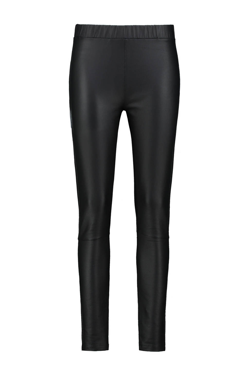 Zwarte dames Expresso coated skinny legging met regular waist en elastische tailleband