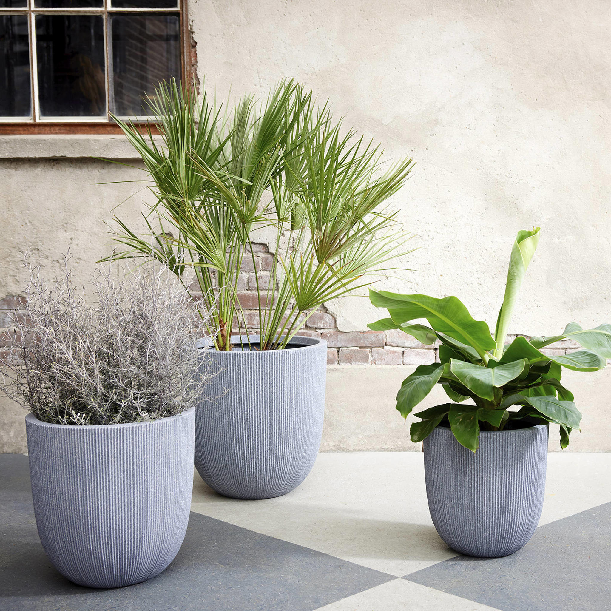Decoris bloempot Lennox set van 3 (Ø44, 37, 31 cm) - Afbeelding 2