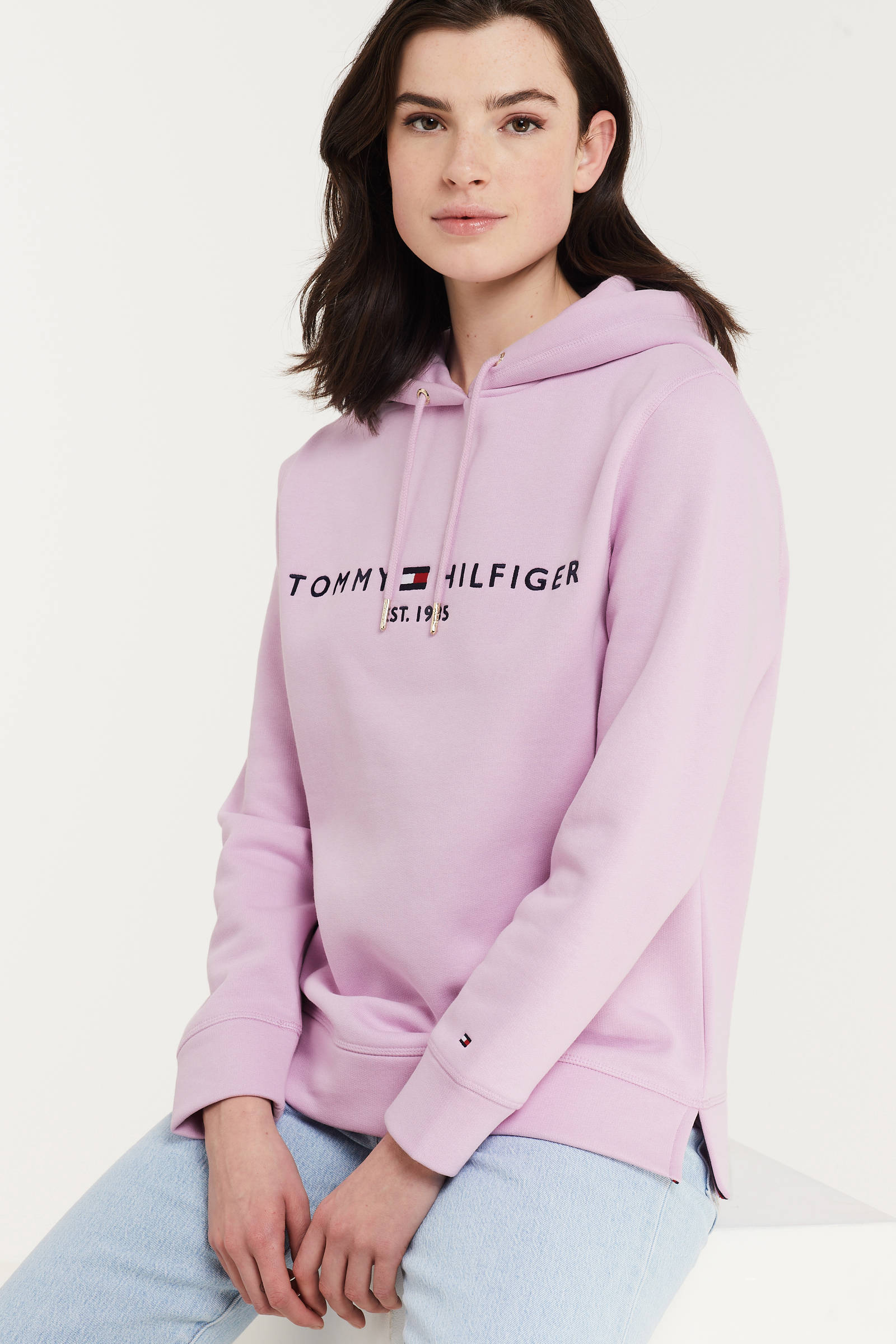 tommy hilfiger dames sweater donkerblauw ww0ww29920 dw5