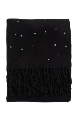 sjaal met strass steentjes zwart