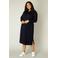 Base Level Curvy doorknoopjurk Aylem met ceintuur donkerblauw