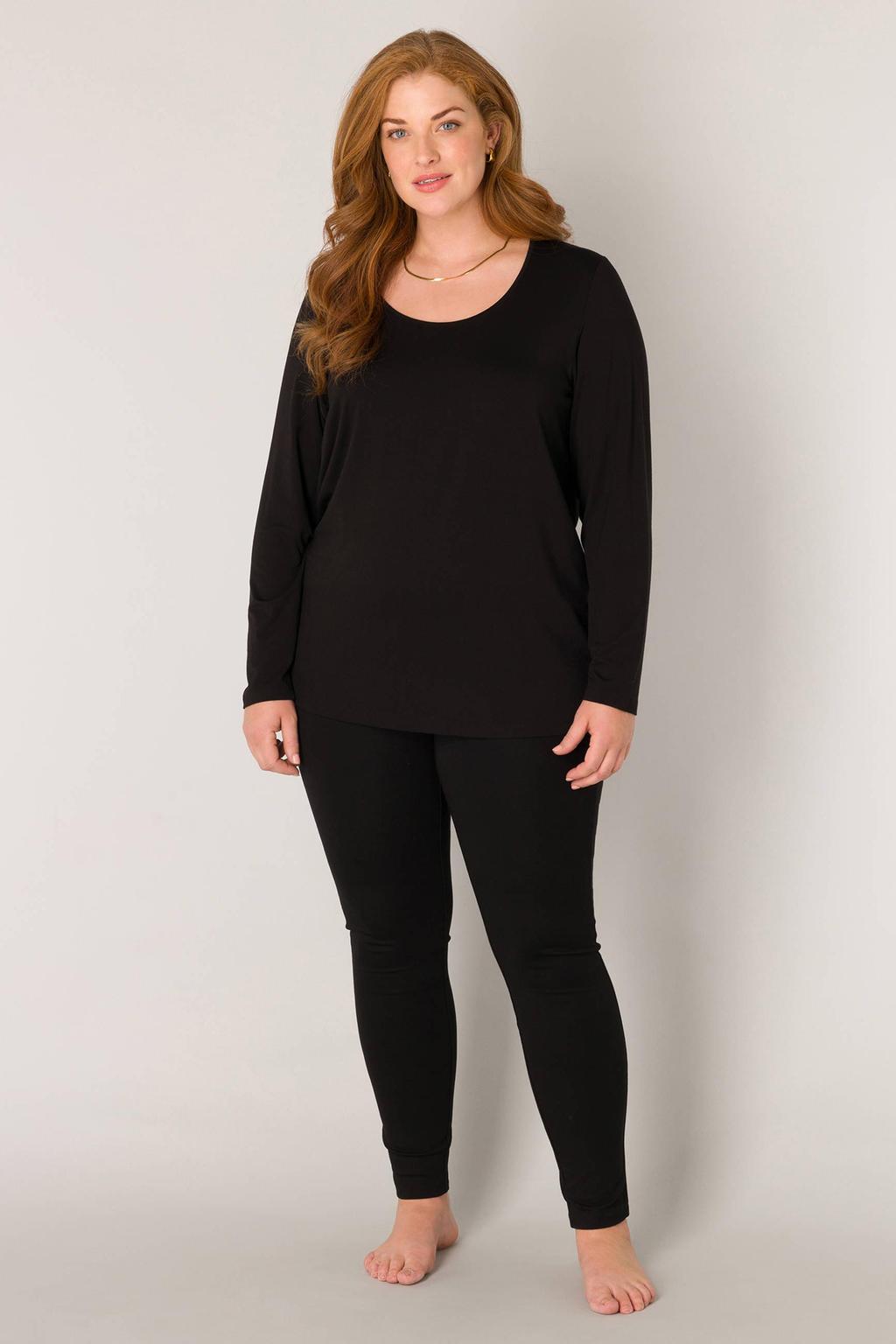 Base Level Curvy basic longsleeve Aso zwart