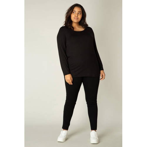 Base Level Curvy basic longsleeve Aso zwart afbeelding